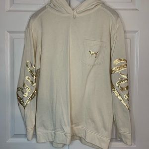 VS Pink tan with gold sequin sweater
